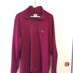 Lacoste Mens Maroon quarter zip